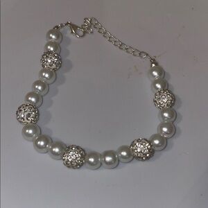 Elegant Silver Pearl Bracelet